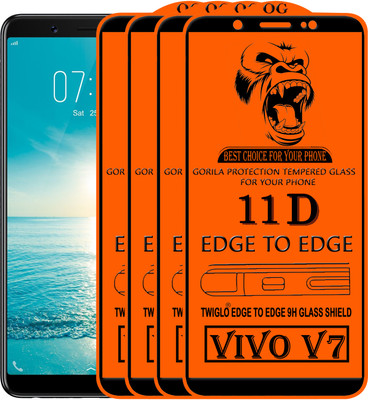 TWIGLO Edge To Edge Tempered Glass for VIVO V7(Pack of 4)