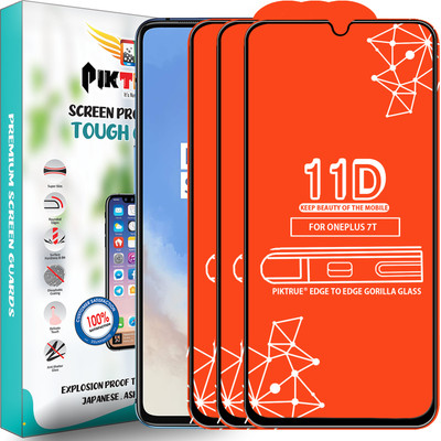 PikTrue Edge To Edge Tempered Glass for Oneplus 7T(Pack of 3)