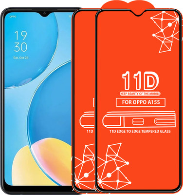Qyist Edge To Edge Tempered Glass for Oppo A15S(Pack of 2)