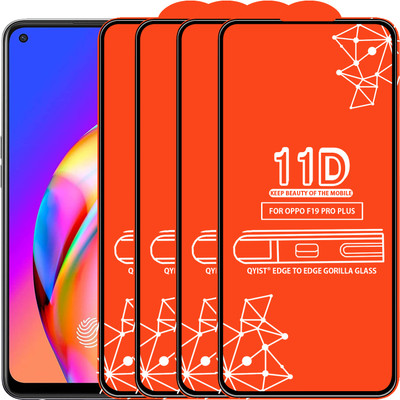Qyist Edge To Edge Tempered Glass for Oppo F19 Pro Plus(Pack of 4)