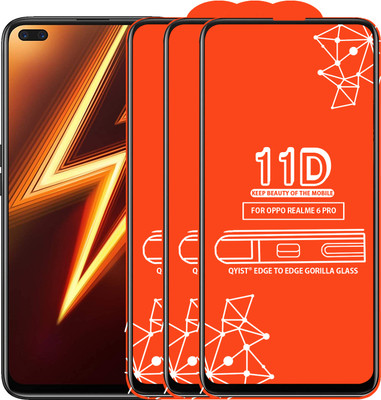 Qyist Edge To Edge Tempered Glass for Realme 6 Pro(Pack of 3)