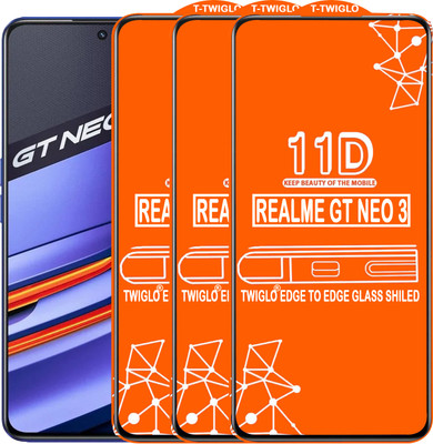 TWIGLO Edge To Edge Tempered Glass for REALME GT NEO 3(Pack of 3)