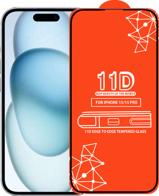 Roxel Edge To Edge Tempered Glass for Iphone 15 Pro(Pack of 1)