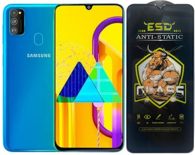 Obstinate Edge To Edge Tempered Glass for Samsung Galaxy M21, BLATE ESD, Bull King ESD, Edge to Edge, Anti Static, Dustproof(Pack of 1)