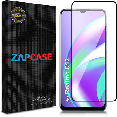 Zapcase Edge To Edge Tempered Glass for Realme C12(Pack of 1)