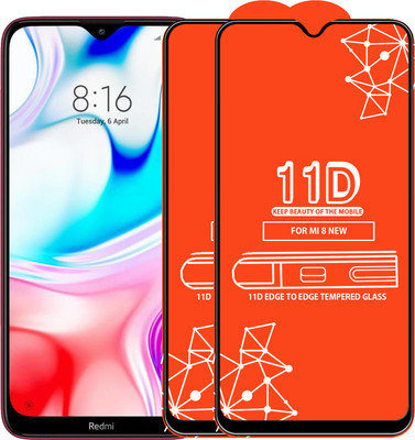 Qyist Edge To Edge Tempered Glass for Mi 8 New(Pack of 2)