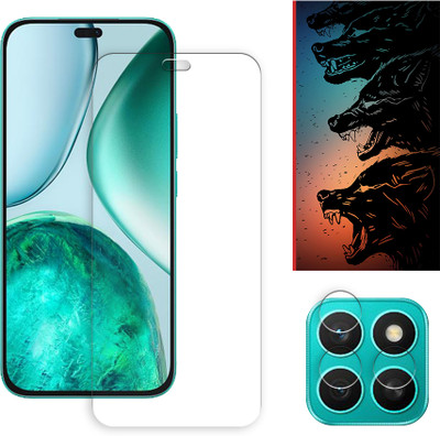 ARBAN Edge To Edge Tempered Glass for Honor X8c 4G Tempered Screen Protector | Anti-Scratch | Edge to Edge Full Coverage | 9H Hardness ( 1 FRONT SCREEN GUARD + 1 CAMERA LENS PROTECTOR + 1 FREE BACK EMBOSSED SKIN061 )(Pack of 1)