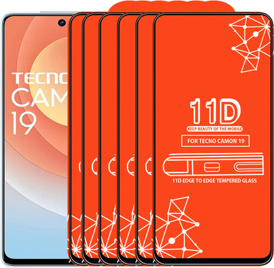 Roxel Edge To Edge Tempered Glass for Tecno Camon 19(Pack of 6)