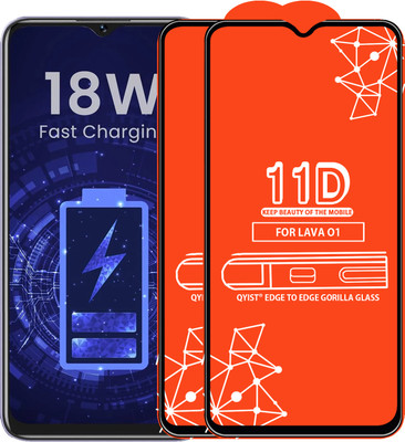Qyist Edge To Edge Tempered Glass for LAVA O1(Pack of 2)