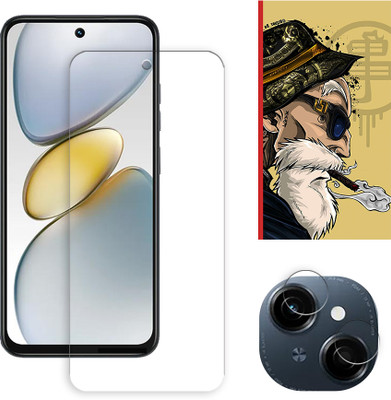 ARBAN Edge To Edge Tempered Glass for Tecno Spark Go 1 4G Tempered Glass Screen Protector | Anti-Scratch | Edge to Edge Full Coverage | 9H Hardness ( 1 FRONT SCREEN GUARD + 1 CAMERA LENS PROTECTOR + 1 FREE BACK EMBOSSED SKIN001 )(Pack of 1)