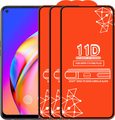 Qyist Edge To Edge Tempered Glass for Oppo F19 Pro Plus(Pack of 3)