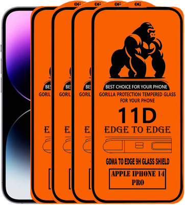 GDMA Edge To Edge Tempered Glass for Apple iPhone 14 Pro(Pack of 4)