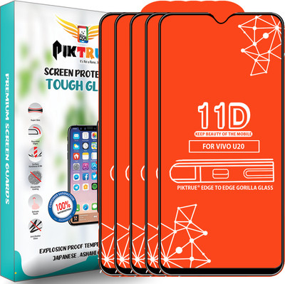 PikTrue Edge To Edge Tempered Glass for Vivo U20(Pack of 5)