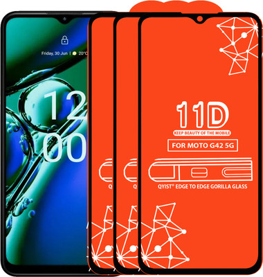 Qyist Edge To Edge Tempered Glass for Moto G42 5G(Pack of 3)