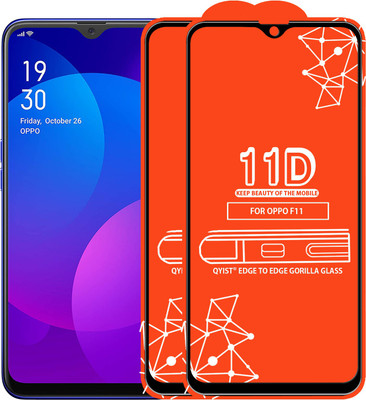Qyist Edge To Edge Tempered Glass for Oppo F11(Pack of 2)