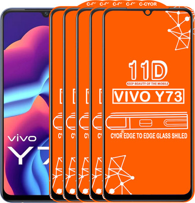 CYOR Edge To Edge Tempered Glass for VIVO Y73(Pack of 5)