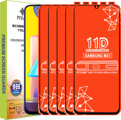 PFOAM Edge To Edge Tempered Glass for SAMSUNG GALAXY M31(Pack of 5)