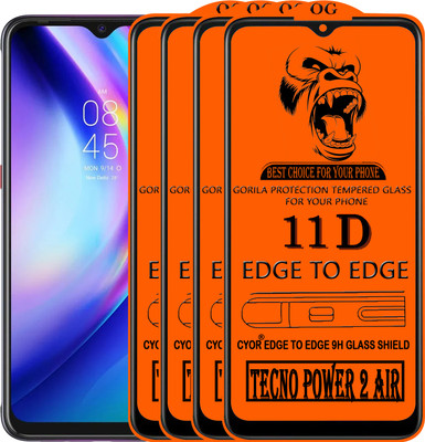 CYOR Edge To Edge Tempered Glass for TECNO POWER 2 AIR(Pack of 4)