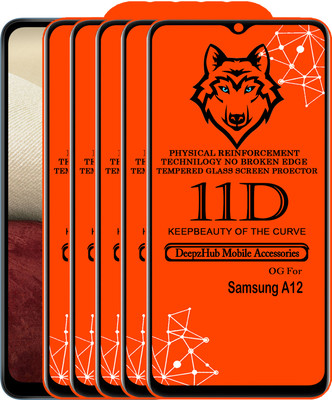 DeepzHub Edge To Edge Tempered Glass for Samsung A12(Pack of 5)