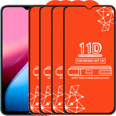 Qyist Edge To Edge Tempered Glass for Infinix Hot 10I(Pack of 4)