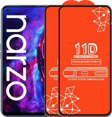 Qyist Edge To Edge Tempered Glass for Realme Narzo 30 Pro 5G(Pack of 2)