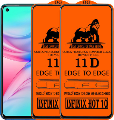 TWIGLO Edge To Edge Tempered Glass for INFINIX HOT 10(Pack of 2)