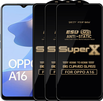 Qyist Edge To Edge Tempered Glass for OPPO A16(Pack of 3)