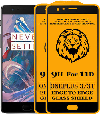 SEVEN7STAR Edge To Edge Tempered Glass for OnePlus 3, OnePlus 3T(Pack of 2)