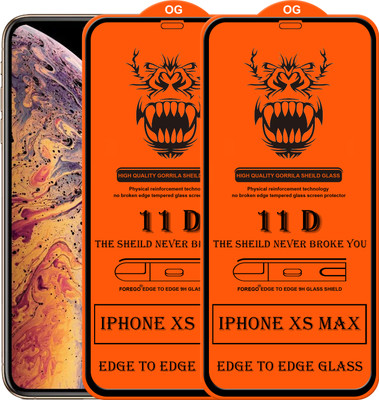 Forego Edge To Edge Tempered Glass for Apple iPhone XS Max(Pack of 2)