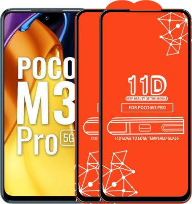 Qyist Edge To Edge Tempered Glass for Poco M3 Pro(Pack of 2)