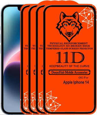 DeepzHub Edge To Edge Tempered Glass for iPhone 14(Pack of 4)