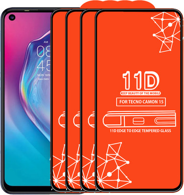 Roxel Edge To Edge Tempered Glass for Tecno Camon 15(Pack of 4)