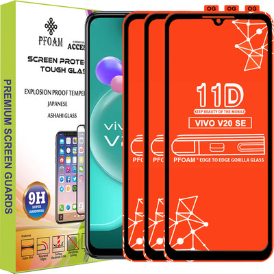 PFOAM Edge To Edge Tempered Glass for VIVO V20 SE(Pack of 3)