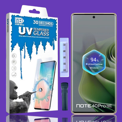 KadWaniya Edge To Edge Tempered Glass for Infinix note 40 pro 5G, Infinix note 40 pro, Meibo Series 3D Curved (30 Seconds Quick Paste) High Quality UV Liquide Glue Glass with Easy Installation Kit-0538(Pack of 1)