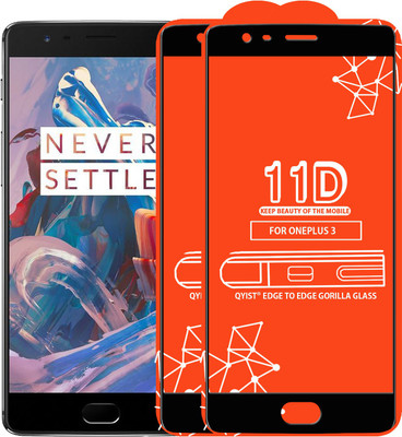 Qyist Edge To Edge Tempered Glass for OnePlus 3(Pack of 2)