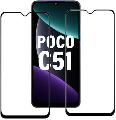 AARERED Edge To Edge Tempered Glass for POCO C51, Poco C51(Pack of 2)