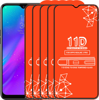 Qyist Edge To Edge Tempered Glass for Realme 3 Pro(Pack of 5)
