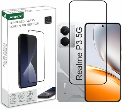 AIBEX Edge To Edge Tempered Glass for Realme P3 5G| 9H Hardness | Anti-Glare & Anti-Fingerprint | Water Resistant | Edge-to-Edge Full Screen Protector | Bubble-Free Installation(Pack of 1)