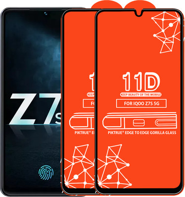 PikTrue Edge To Edge Tempered Glass for IQOO Z7S 5G(Pack of 2)
