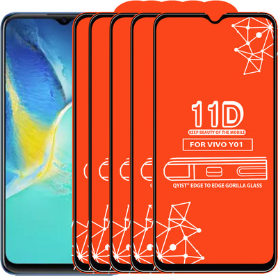 Qyist Edge To Edge Tempered Glass for Vivo Y01(Pack of 5)