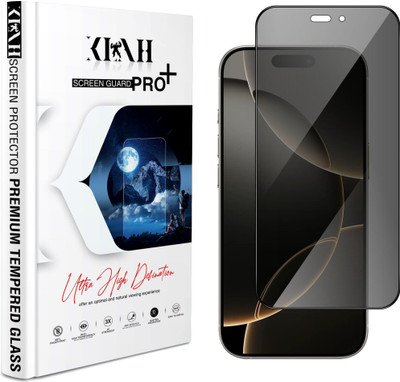 KLAH Edge To Edge Tempered Glass for Apple iPhone 16 Pro, Anti-Spy Privacy Glass Protection(Pack of 1)