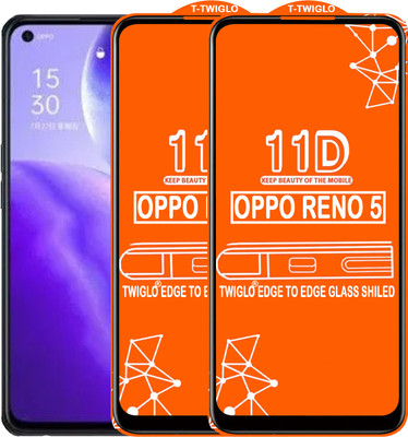 TWIGLO Edge To Edge Tempered Glass for OPPO RENO 5(Pack of 2)