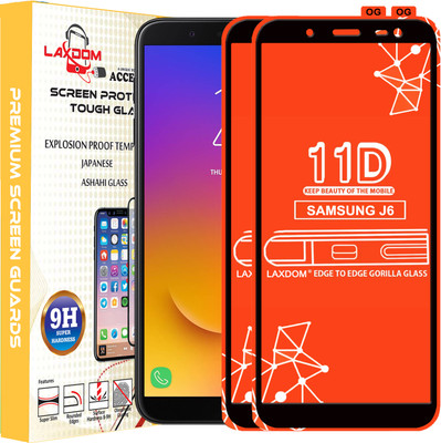 Laxdom Edge To Edge Tempered Glass for Samsung Galaxy J6(Pack of 2)