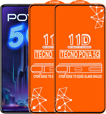 CYOR Edge To Edge Tempered Glass for TECNO POVA 5G(Pack of 2)