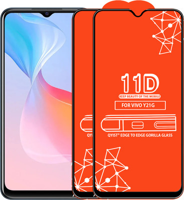 Qyist Edge To Edge Tempered Glass for Vivo Y21G(Pack of 2)