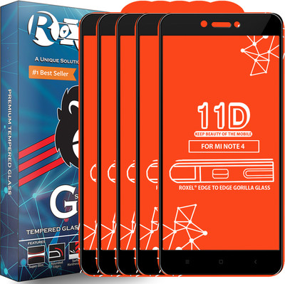 Roxel Edge To Edge Tempered Glass for Mi Redmi Note 4(Pack of 5)