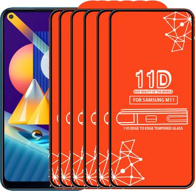 Qyist Edge To Edge Tempered Glass for Samsung Galaxy M11(Pack of 6)