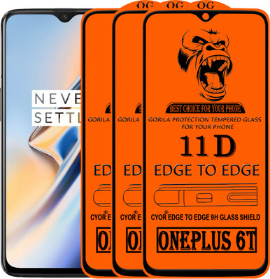 CYOR Edge To Edge Tempered Glass for OnePlus 6T(Pack of 3)