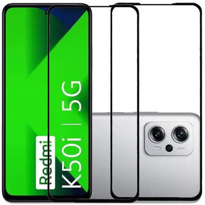 ECMERED Edge To Edge Tempered Glass for Redmi K50i, Redmi K50i 5G(Pack of 2)