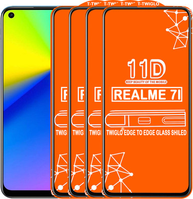 TWIGLO Edge To Edge Tempered Glass for REALME 7I(Pack of 4)